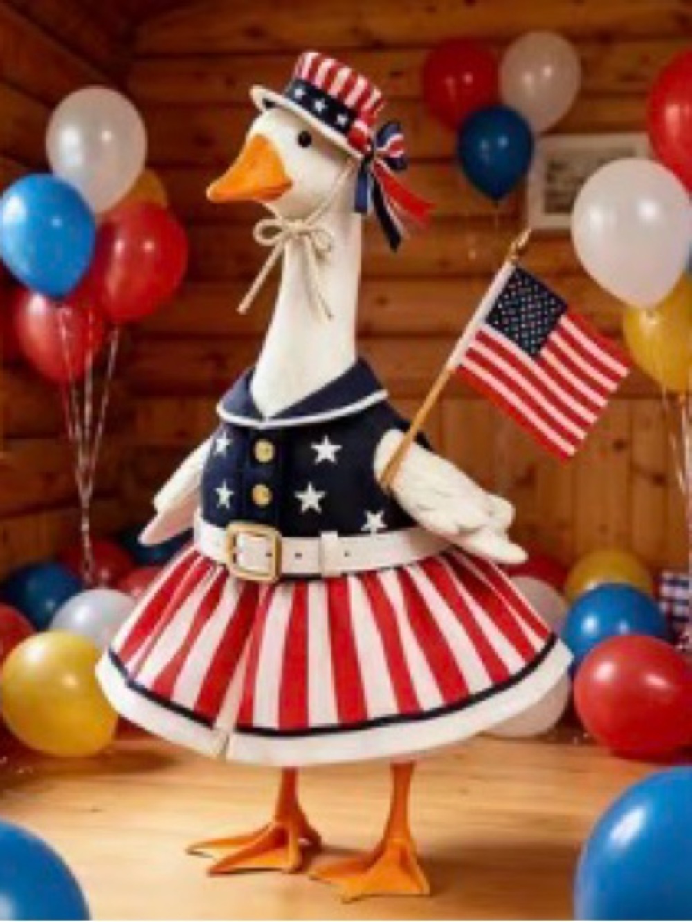 New in packaging Patriotic Goose outfit - Red, White & Blue